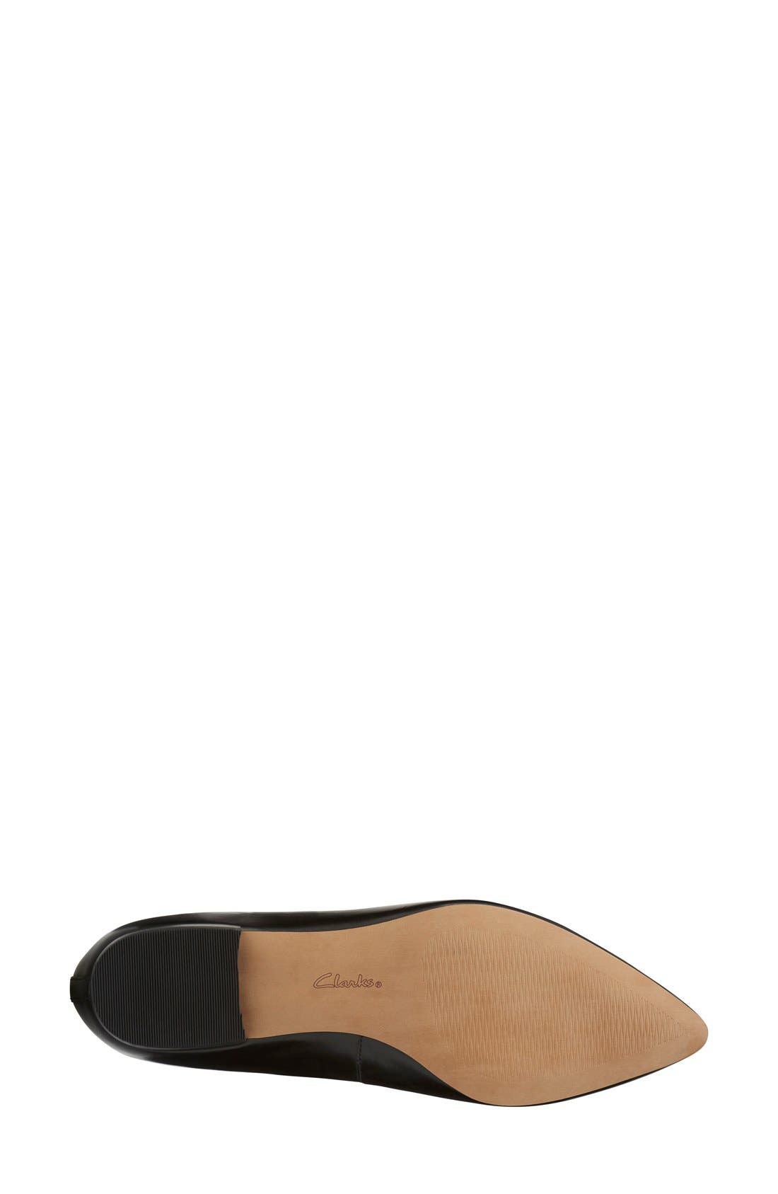 'Corabeth Abby' Pointy Toe Flat, Alternate, color, BLACK LEATHER