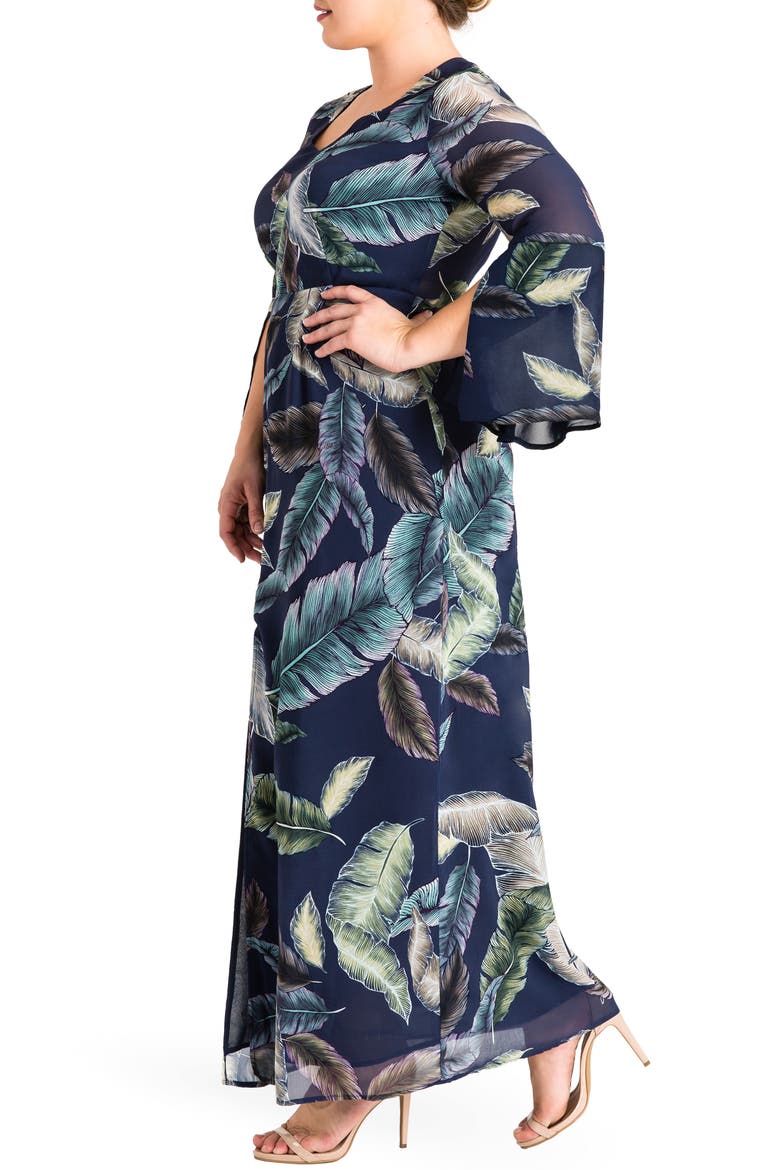 Norah Maxi Dress, Alternate, color, LEAF PRINT