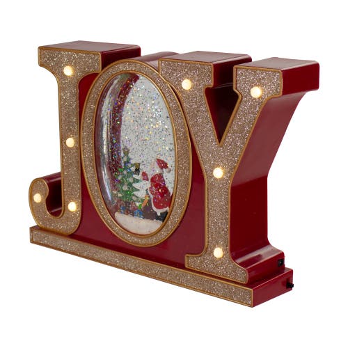 Northlight Led Lighted Joy Christmas Glitter Snow Globe In Red