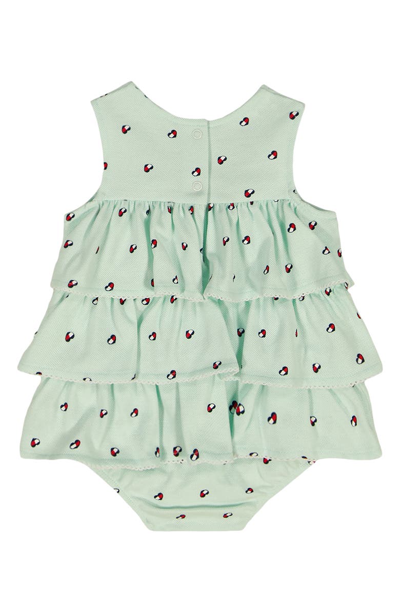 Tommy Hilfiger Tommy Heart Logo Bubble Skirted Bodysuit & Headband Set, Alternate, color, Open Green