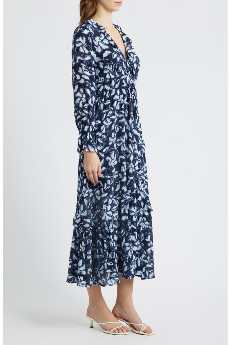 Rois Floral Ruffle Long Sleeve Maxi Dress, Alternate, color, NAVY JASMINE