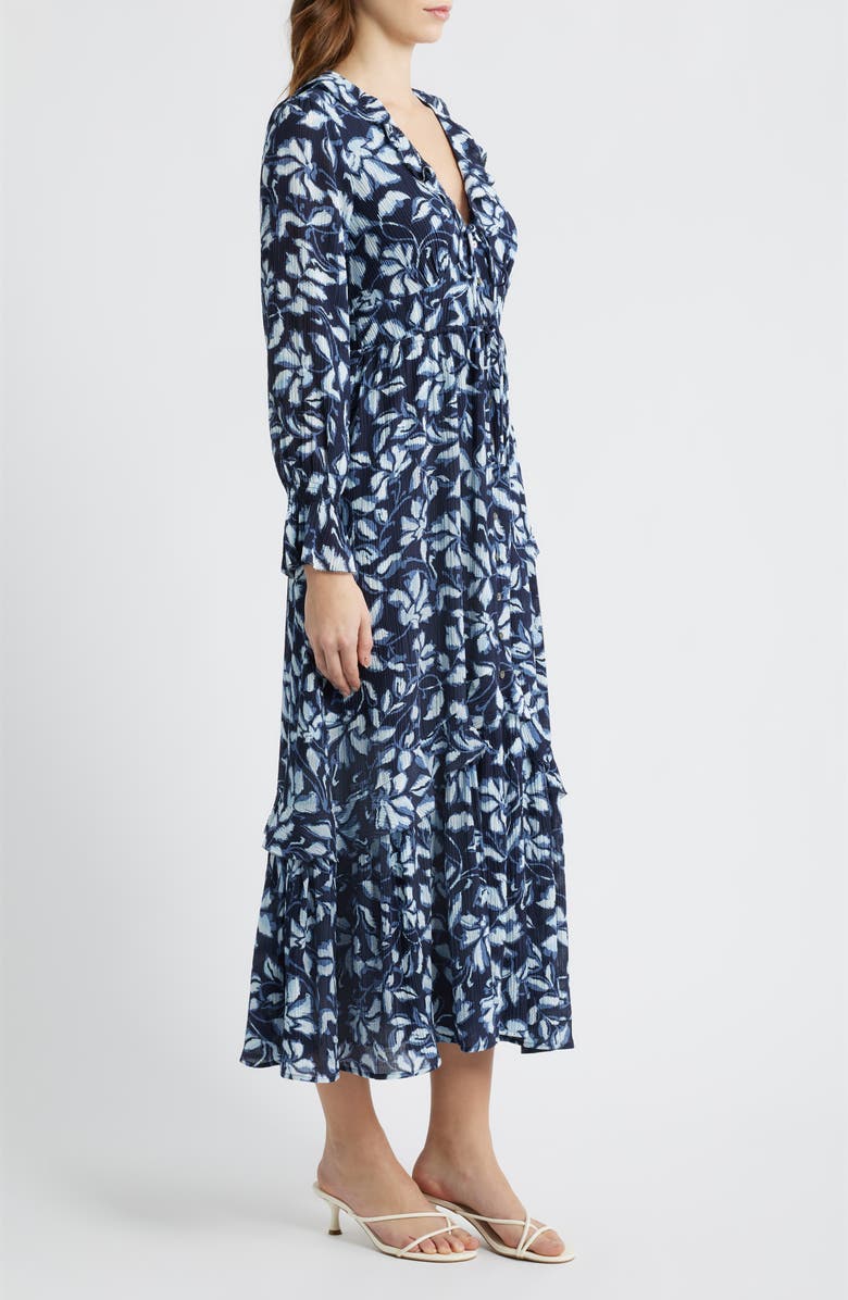 Rails Rois Floral Ruffle Long Sleeve Maxi Dress, Alternate, color, Navy Jasmine