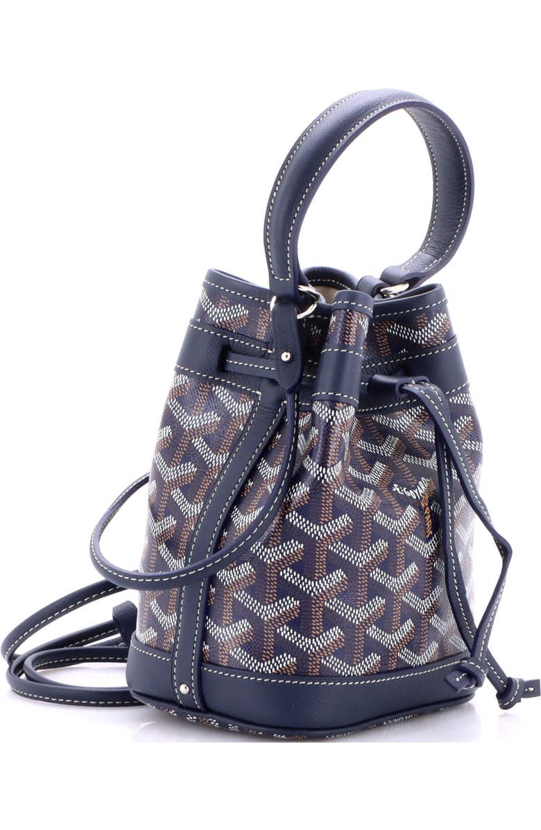 Pre-Owned Goyard Petit Flot Bucket Bag Coated Canvas Mini, Alternate, color, Blue