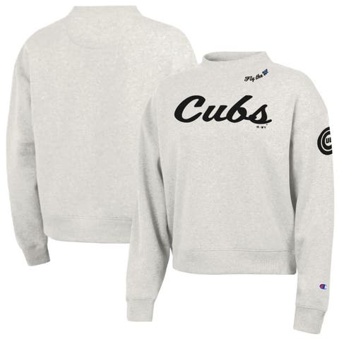 Women's Champion Stone Chicago Cubs Triumph Tri-Blend Sweatshirt