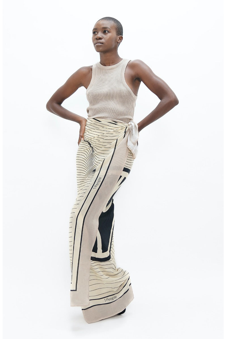 Biarritz BIQ Sarong, Alternate, color, White Dove / Sand