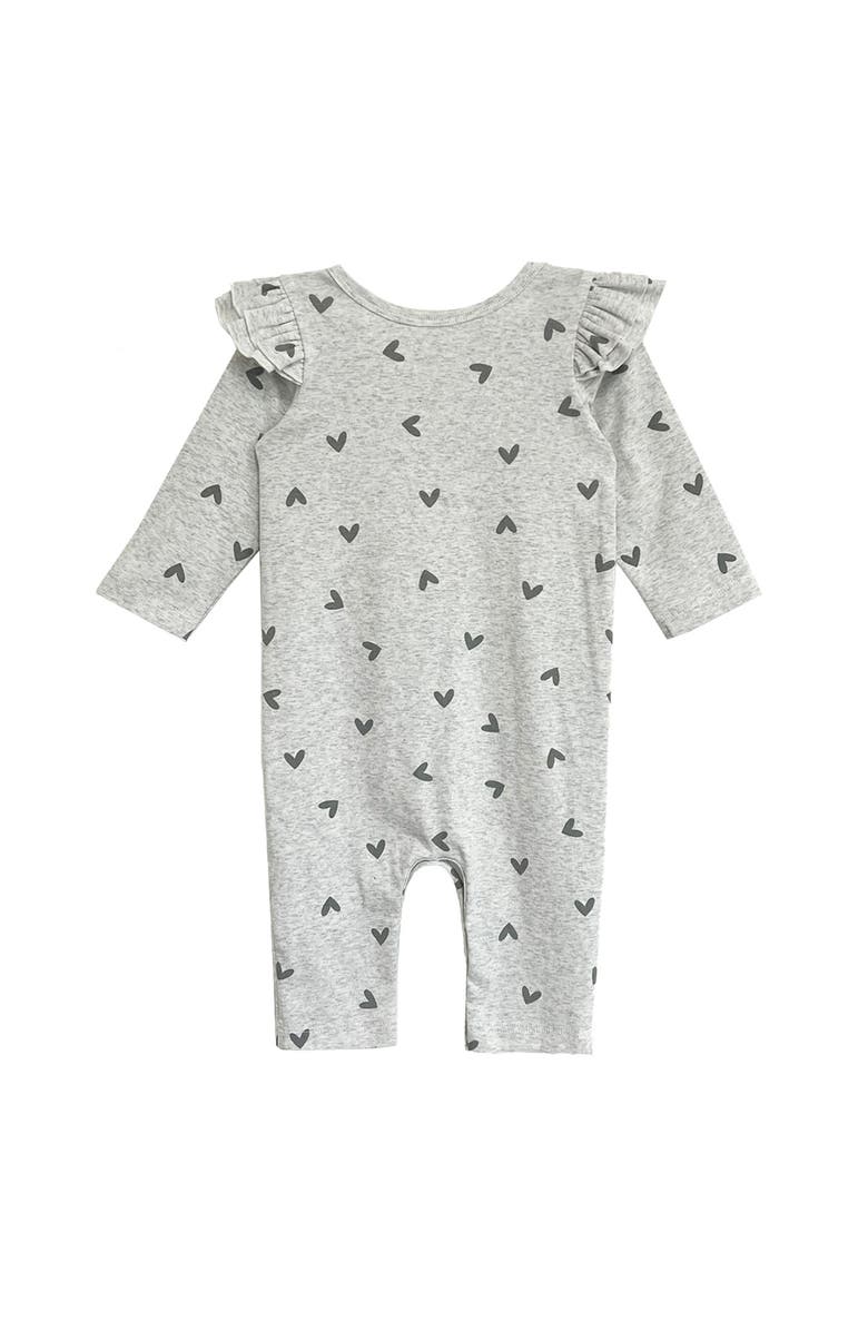 Mabel + Honey Heartfelt Romper, Alternate, color, Grey