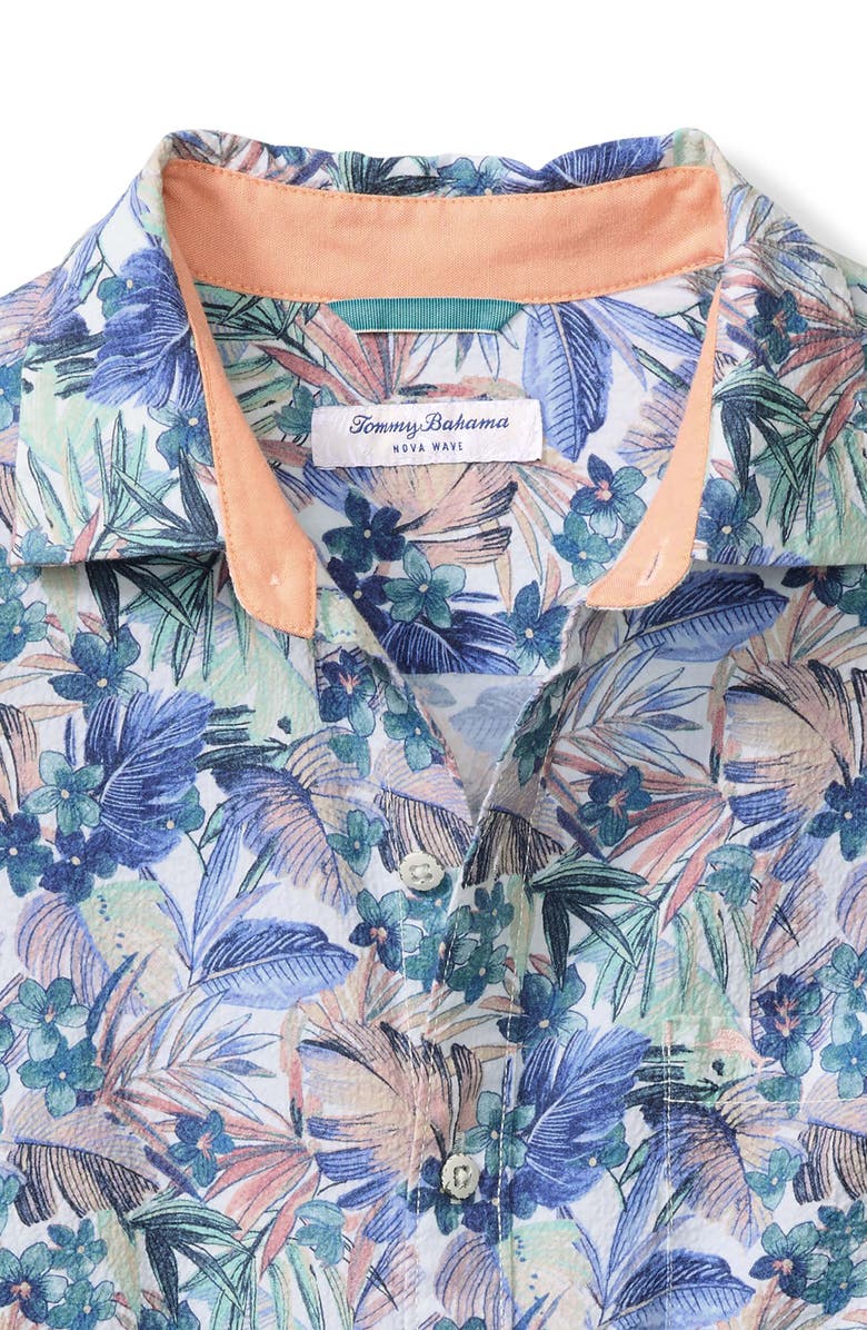 Tommy Bahama Nova Wave Floral Seersucker Button-Up Shirt, Alternate, color, Aquarius