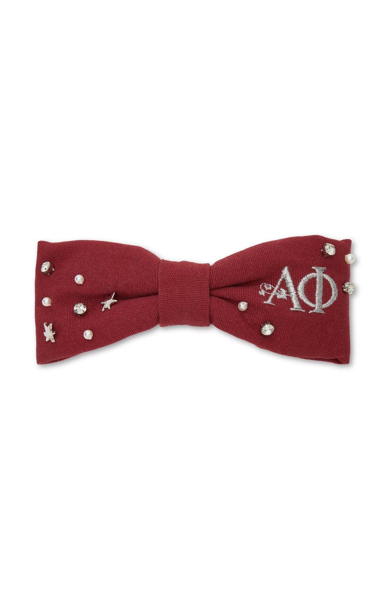 Lele Sadoughi Alpha Phi Riley Bow, Main, color, Wine 600