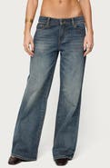 EDIKTED Della Scarf Waist Low Rise Baggy Wide Leg Jeans