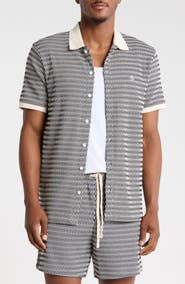 Original Penguin Crochet Stitch Button Front Polo