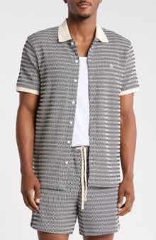 Crochet Stitch Button Front Polo