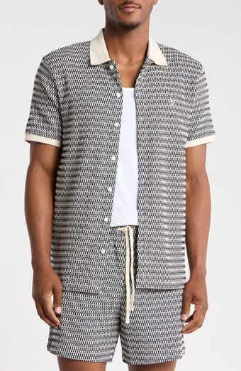 Crochet Stitch Button Front Polo