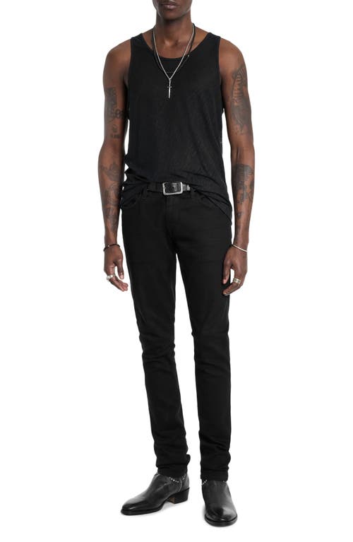 Shop John Varvatos Broome Slim Fit Linen Tank In Black