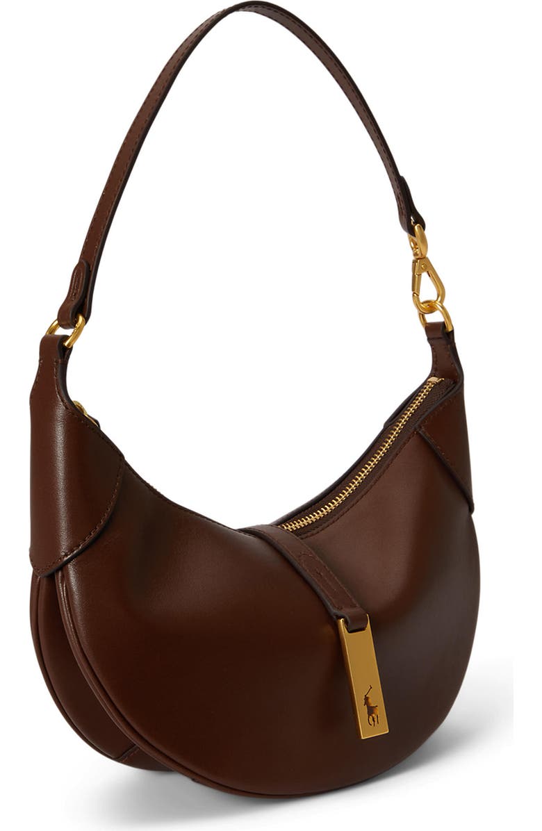Polo Ralph Lauren Mini Sport Calf Leather Shoulder Bag, Alternate, color, Acorn