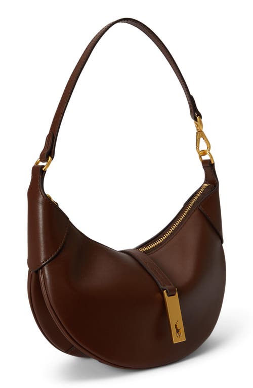 Polo Ralph Lauren Mini Sport Calf Leather Shoulder Bag In Brown