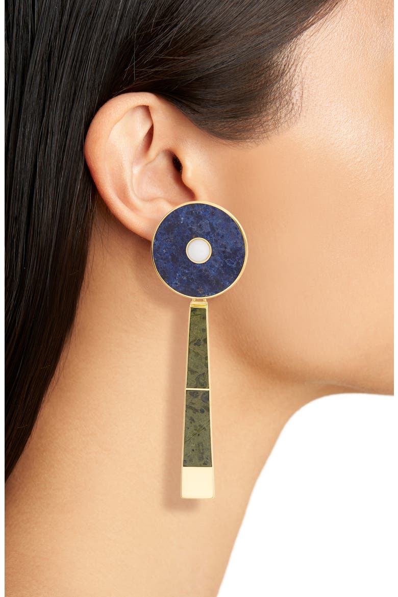 Samay Icayo Drop Earrings, Alternate, color, WHITE/ DUMORTIERITE/ UNAKITE