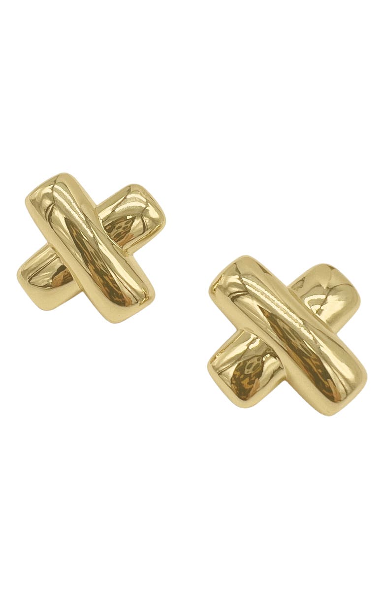 Adornia 'X' Stud Earrings, Main, color, Yellow