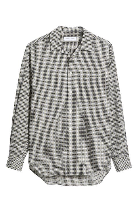 Saluan Long Sleeve Cotton Button-Up Shirt