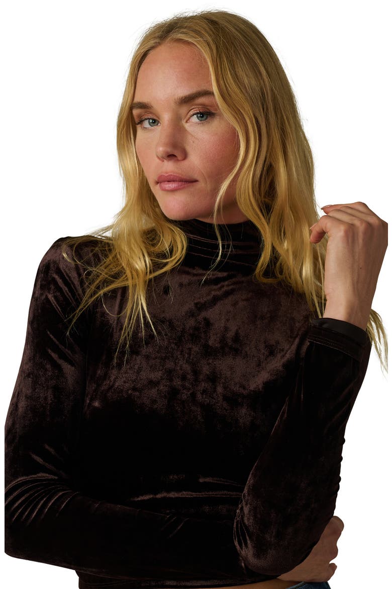 The Velvet Tony Turtleneck Top, Alternate, color, CACAO