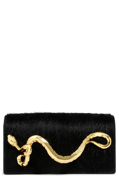 Serpent Calf Hair Clutch