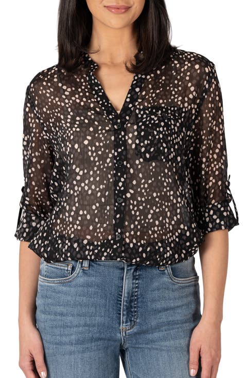 Jasmine Chiffon Button-Up Shirt