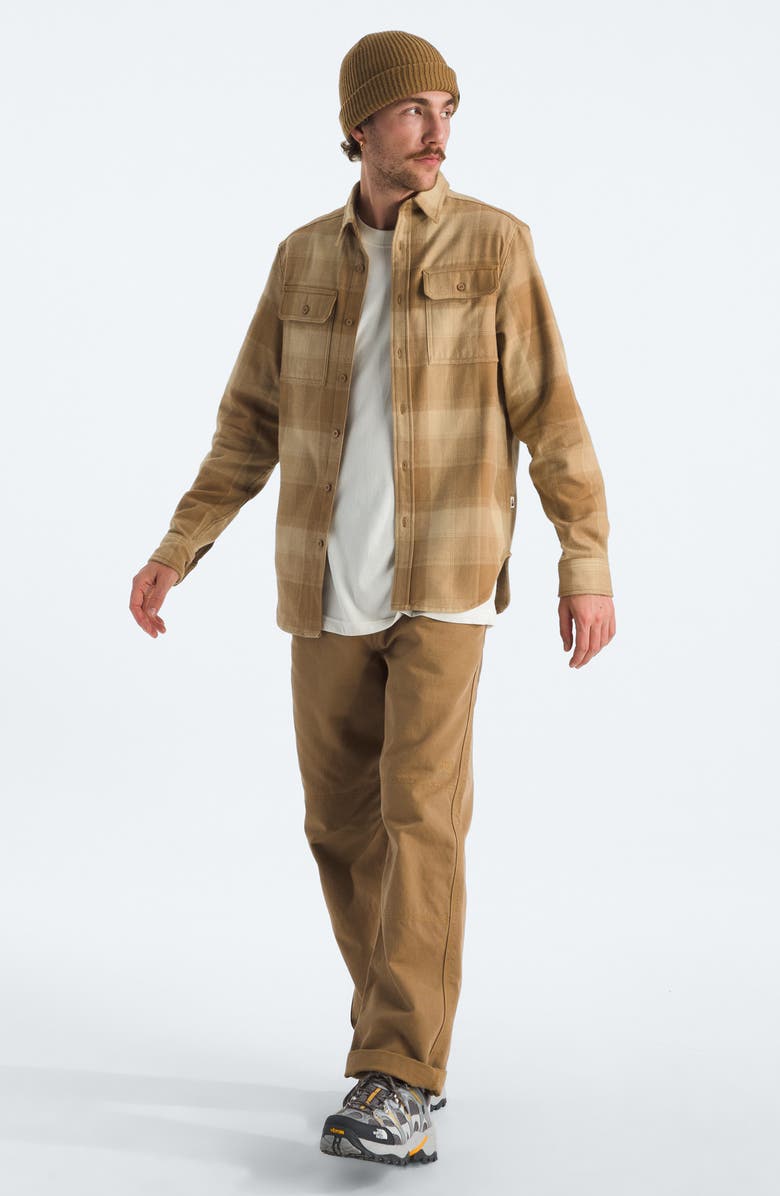 The North Face Arroyo Plaid Cotton Flannel Button-Up Shirt, Alternate, color, Utility Brown Tnf Shadow Plaid