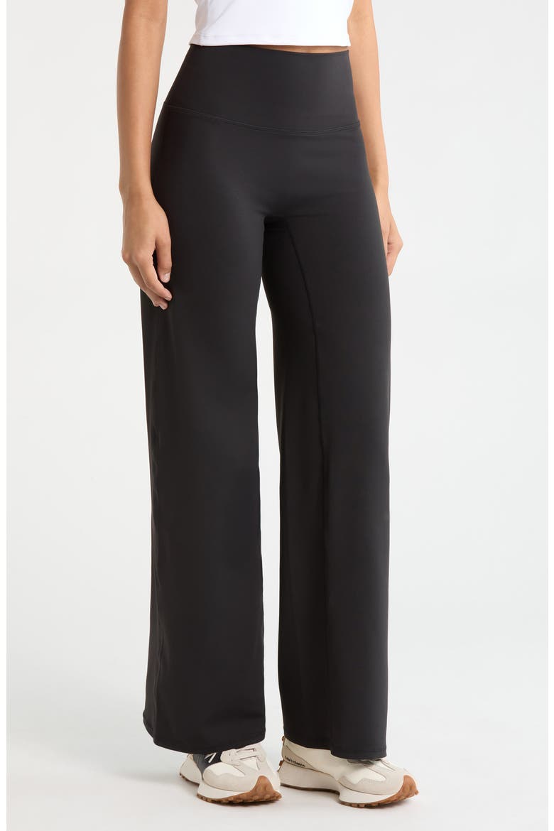 Zen High Waist Straight Leg Pants, Alternate, color, BLACK