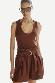 H&M Belted Paper Bag Shorts