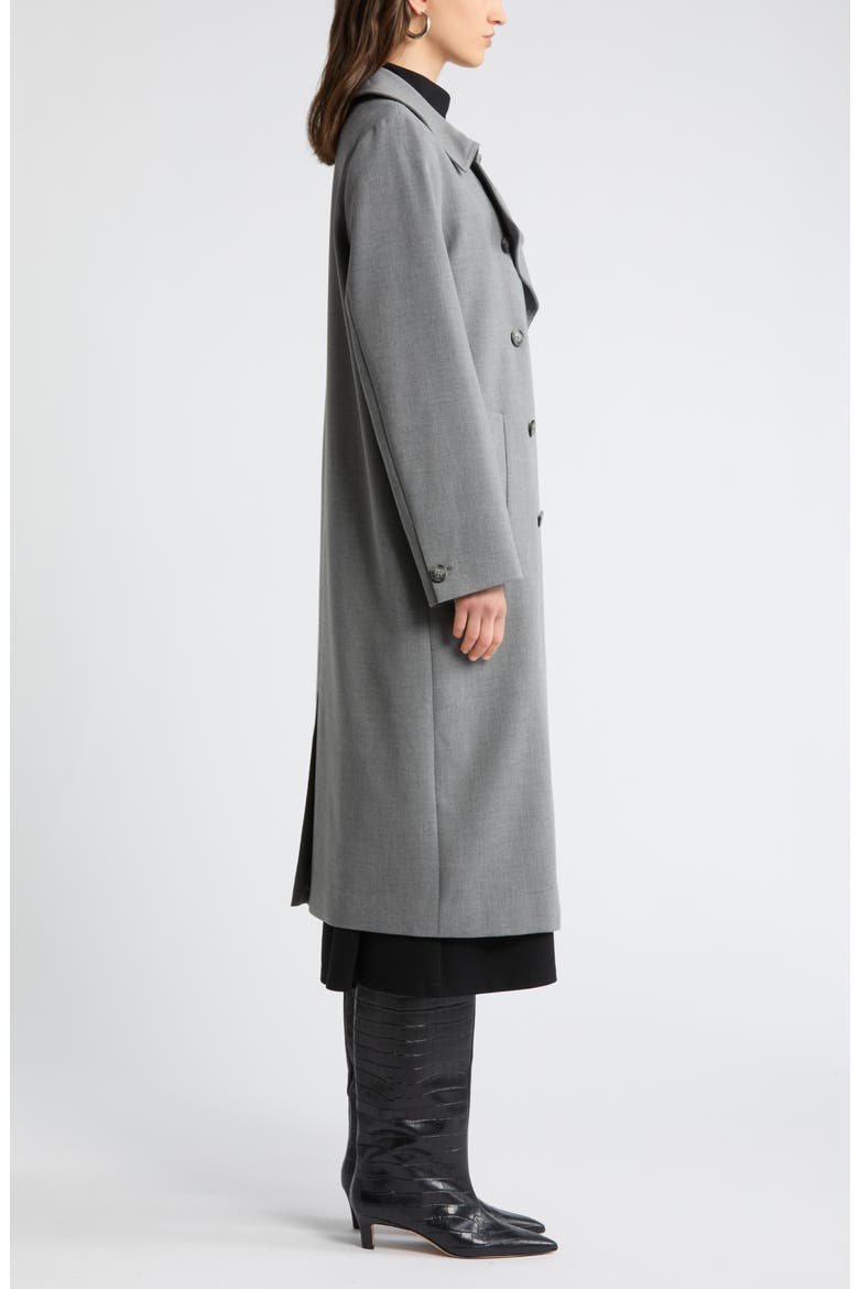 Oversize Double Breasted Trench Coat, Alternate, color, GREY HEATHER