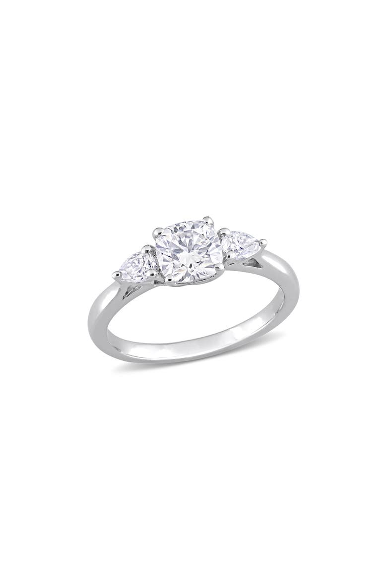 Cushion Cut & Pear Cut Moissanite Ring, Main, color, WHITE