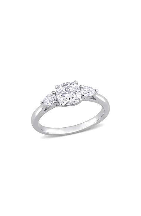 Cushion Cut & Pear Cut Moissanite Ring