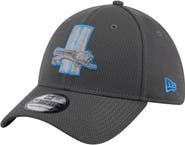 New Era Men's New Era Graphite Detroit Lions Throwback Logo Main 39THIRTY Flex Hat