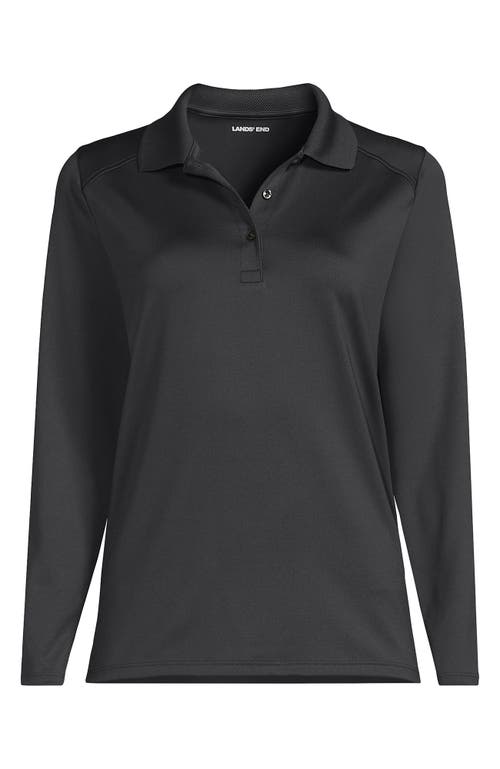Lands' End School Uniform Long Sleeve Feminine Fit Rapid Dry Polo Shirt In Black