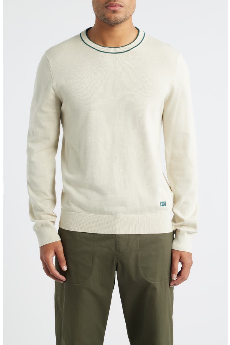 Organic Cotton Crewneck Sweater, Main, color, PARCHMENT