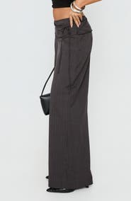 Princess Polly Silver Moon Tie Wide Leg Pants