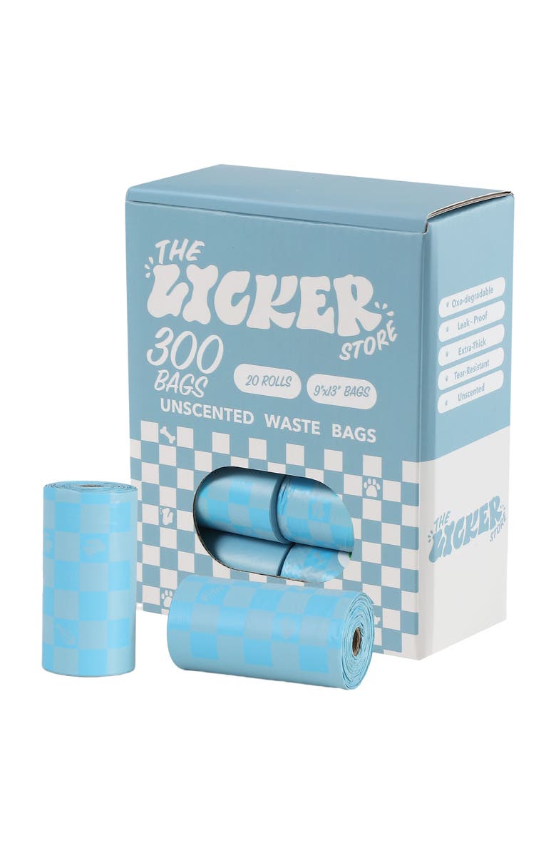 The Licker Store 13 in. x 9 in. Extra Thick Leak Proof Unscented Dog Poop Bags, Blue, Main, color, 540 Count, 36-Rolls