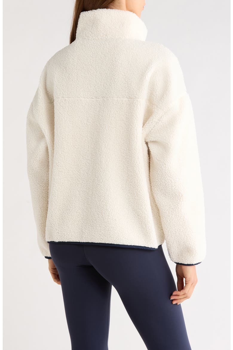 Reese Half-Zip Fleece Pullover, Alternate, color, CREME/ INDIGO