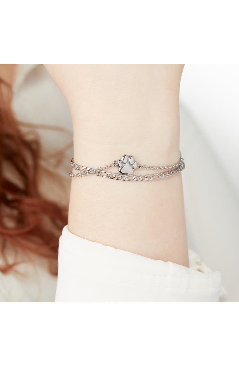 Alex and Ani Paw Stranded Bracelet Set, Alternate, color, Silver