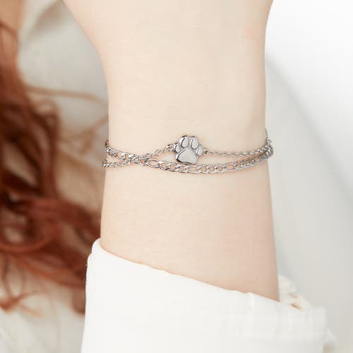Alex And Ani Paw Stranded Bracelet Set In Silver