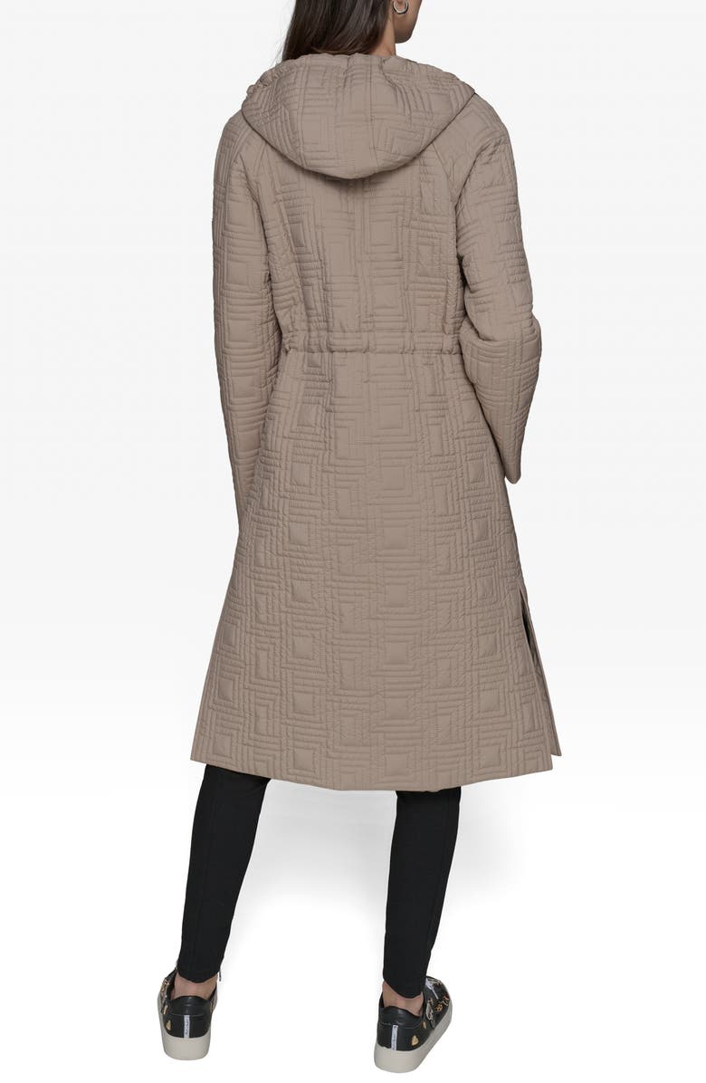KARL LAGERFELD PARIS Double L Quilted Coat, Alternate, color, Sand