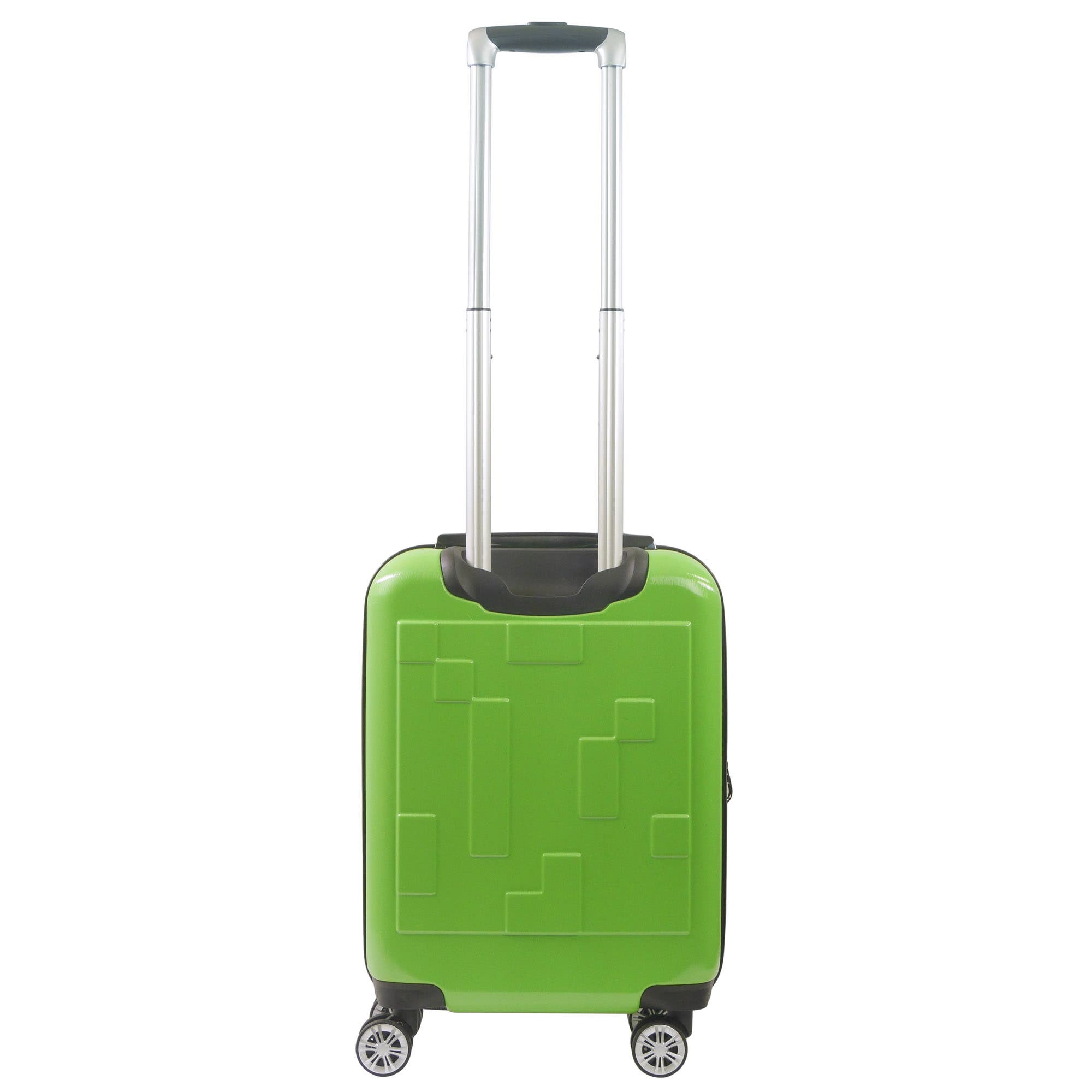 Ful Minecraft Creeper Big face 21.5" Expandable Carry-On Spinner Luggage, Alternate, color, Green