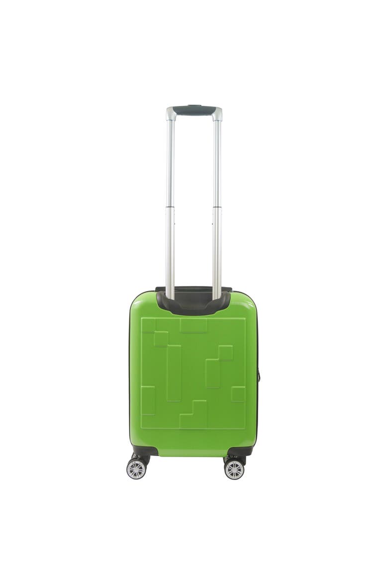 Minecraft Creeper Big face 21.5" Expandable Carry-On Spinner Luggage, Alternate, color, GREEN
