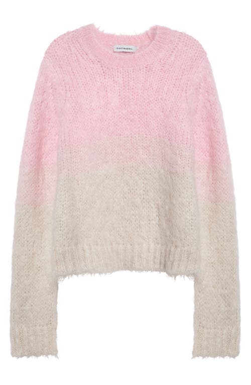Marimekko Hennika Mohair Blend Ombré Sweater In Off White Light Pink