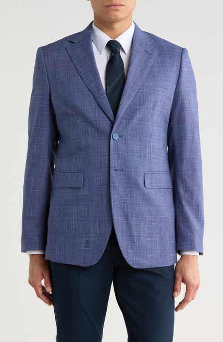 Tahari Slim Fit Tonal Windowpane Plaid Blazer