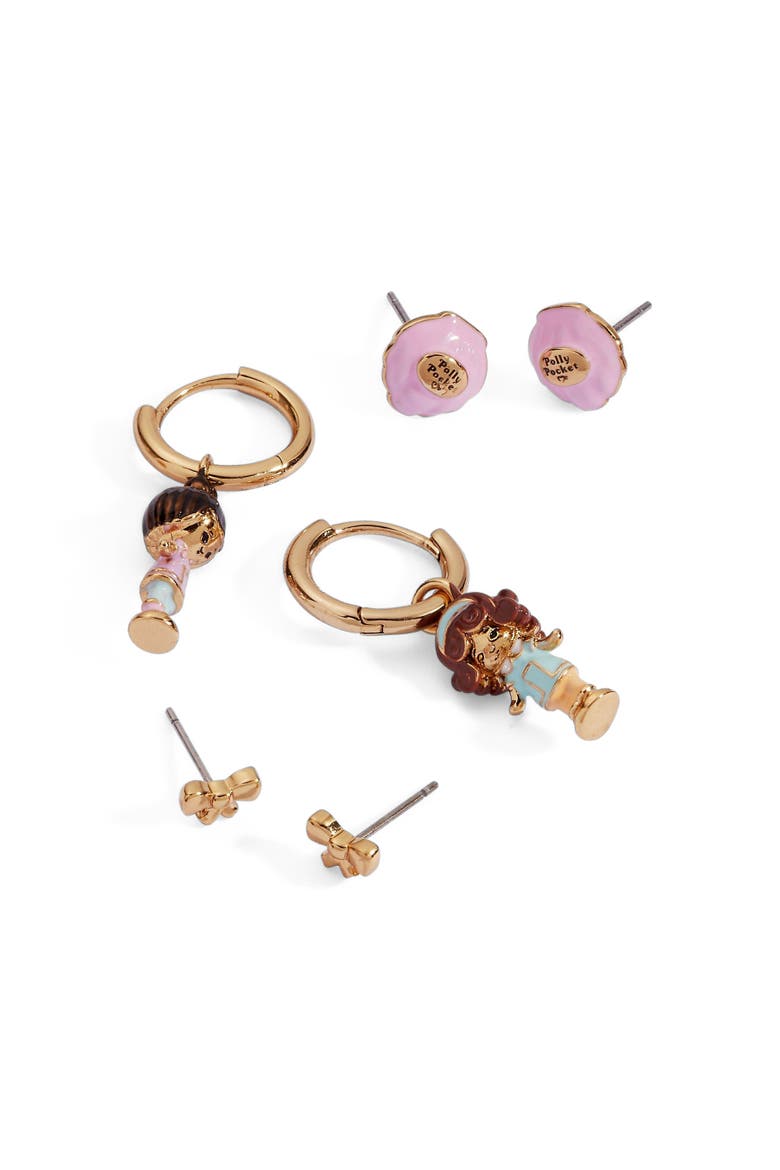 Polly Pocket Earring Set, Alternate, color, Gold