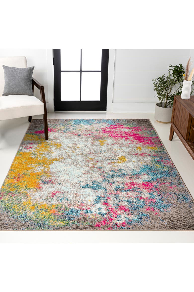 Contemporary POP Modern Abstract Area Rug, Alternate, color, Yellow/Multi