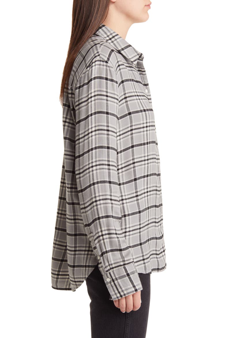 Plaid Boyfriend Shirt, Alternate, color, GREY- BLACK AVERY PLAID