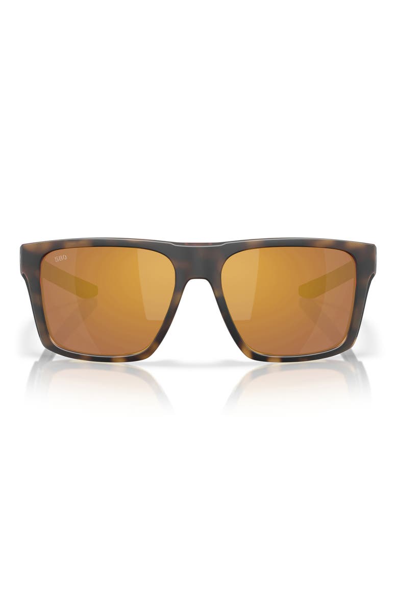 57mm Polarized Square Sunglasses, Main, color, MATTE TORTOISE/ GOLD 580G