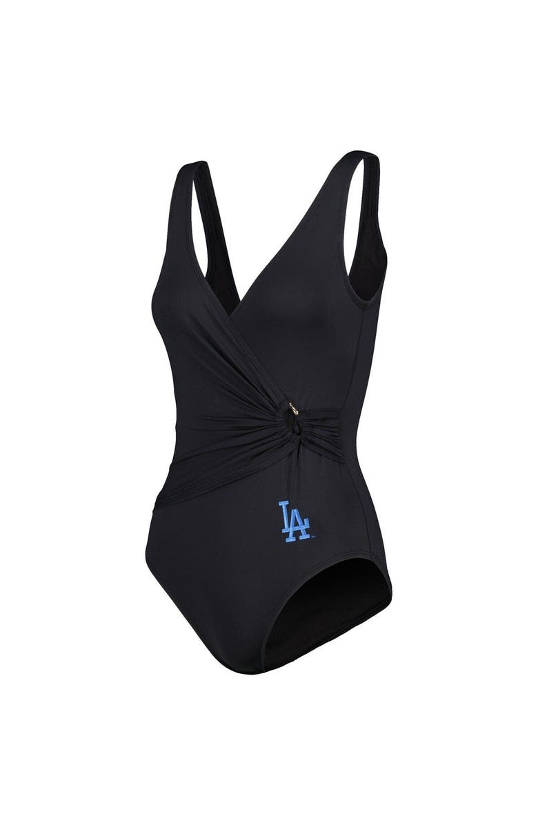 Tommy Bahama Women's Tommy Bahama Black Los Angeles Dodgers Pearl Clara One-Piece Swimsuit, Alternate, color, Black
