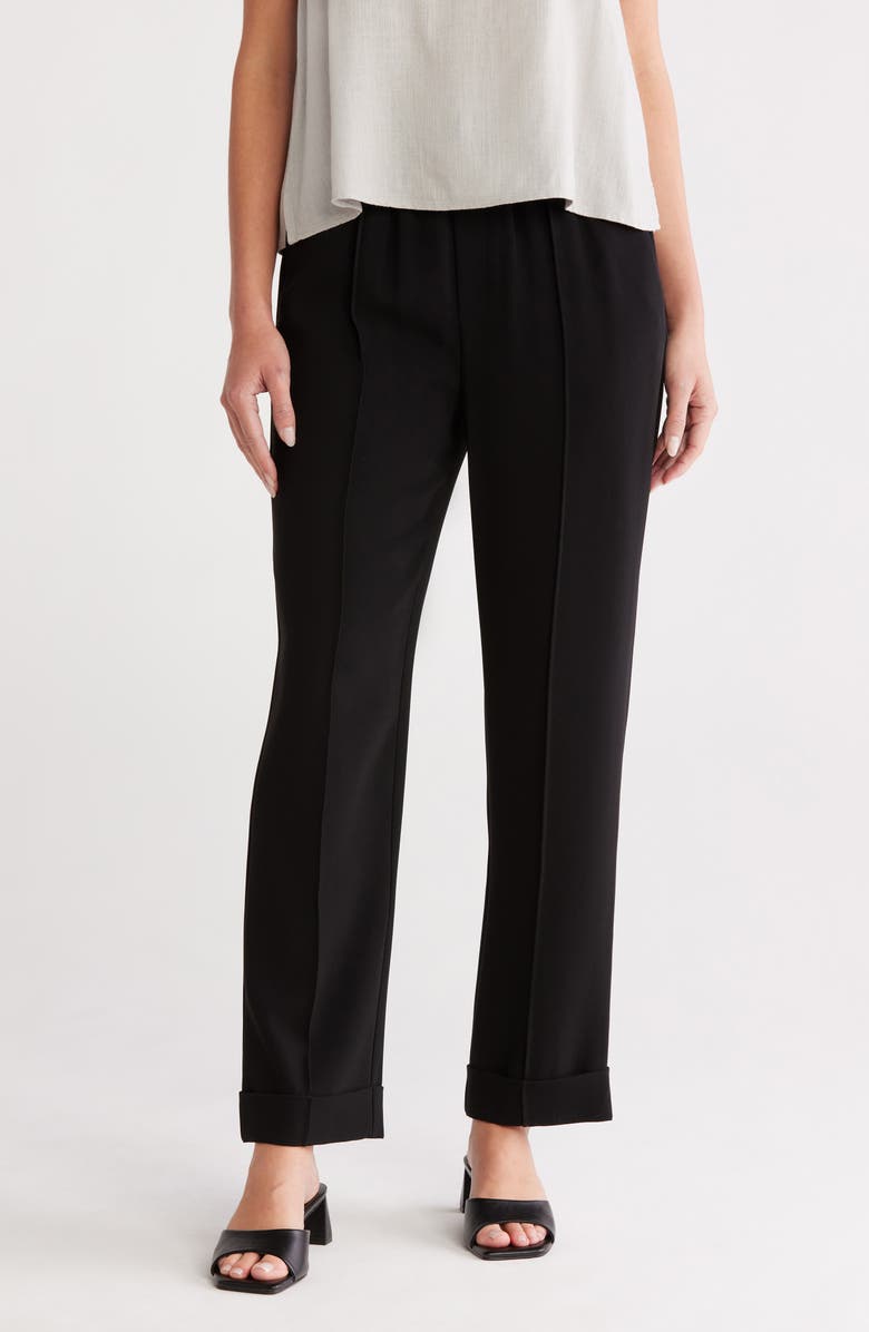 Cinq à Sept Everly Cuffed Ankle Drawstring Pants, Main, color, Black